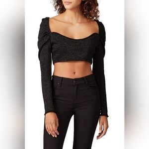 LéRumi Rent The Runway Monica Top Long sleeve glittery crop sz med